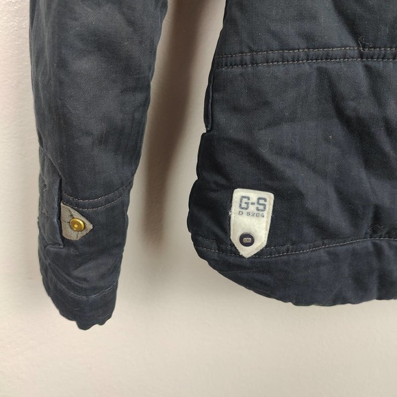 G Star Raw Storm Hooded Jacket Womens Small Black Full Zip 100% Cotton Biker - Picture 6 of 8